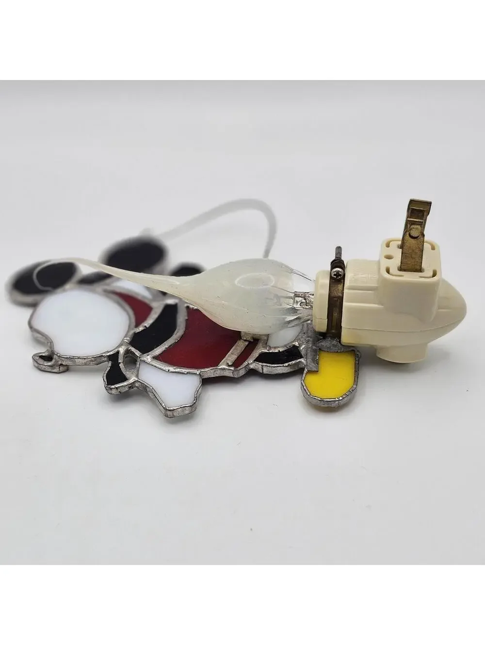 Handmade Mickey Mouse Night Light Stained Glass Style Plug In Vintage Lamp